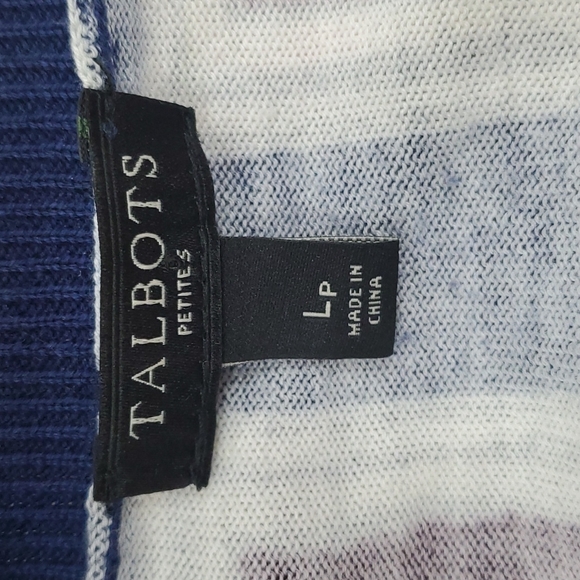 Talbots teapot print multicolor cardigan sweater buttons women size Lp - Picture 5 of 7